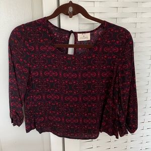 babydoll style print crop top